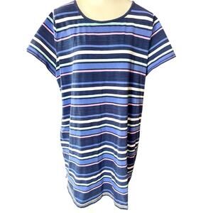 T by Talbots Dress Striped Cotton Blend 2X